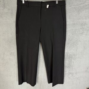 J Crew 365 Pants Womens 14 Black Straight Leg Cropped Business Cotton NWT‎